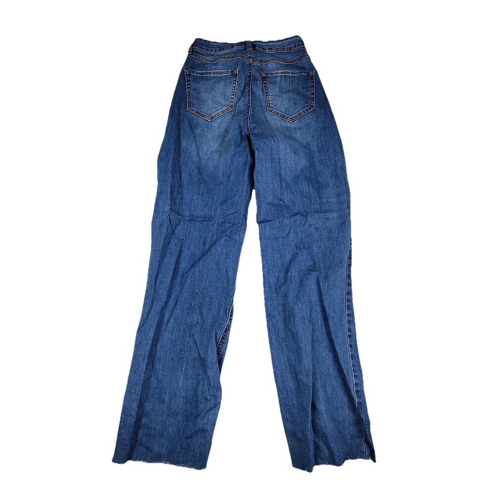 Rewash Wide Leg Jeans Juniors 3/26 Blue Medium Wash High Rise Distressed 26x29.5 - Picture 11 of 11